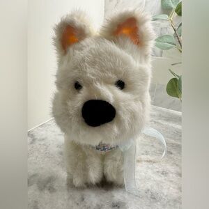 New White West Highland Terrier Westie Dog Stuffed Animal Toy w/ Bow & Bandana